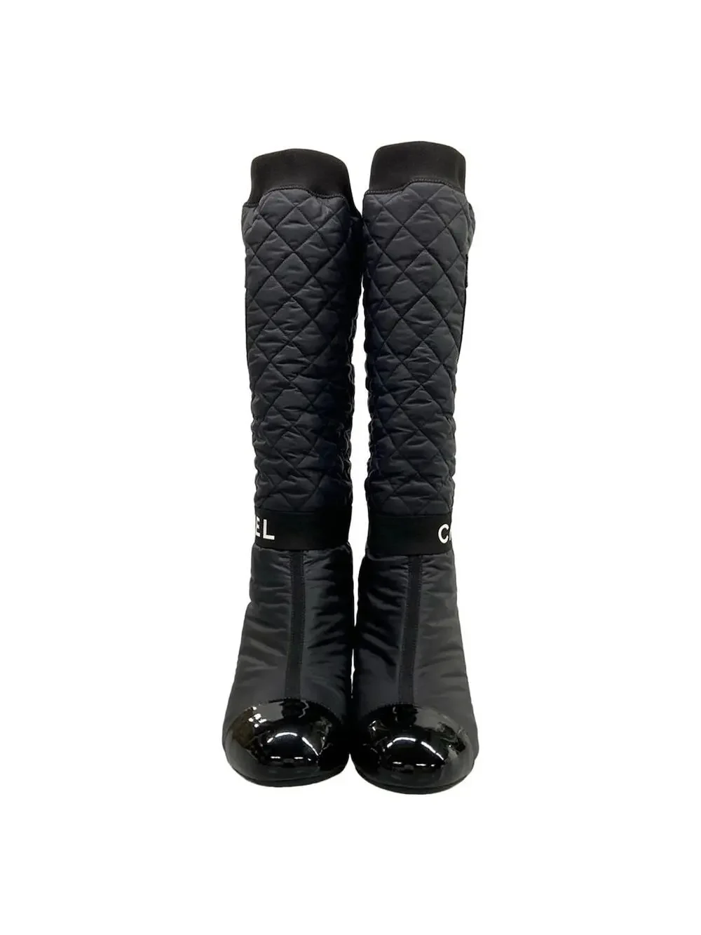 Chanel Black Gold Nylon Lambskin Patent #285679C13B